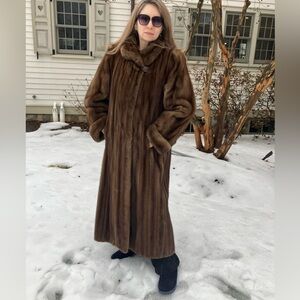 Luxurious Brown Mink Full-Length Fur Coat from very high-end furrier